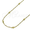 Gargantilla Basica 04.213.0279.18 Oro Laminado, Diseño de Singapore, Pulido, Tono Dorado (01 MM Thickness, 18 Inches Length)
