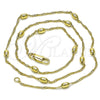 Gargantilla Basica 04.213.0279.18 Oro Laminado, Diseño de Singapore, Pulido, Tono Dorado (01 MM Thickness, 18 Inches Length)