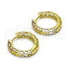 Argolla Huggie 02.26.0299.15 Oro Laminado, Pulido, Tres Tonos
