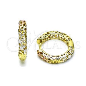 Argolla Huggie 02.26.0299.15 Oro Laminado, Pulido, Tres Tonos