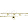 Gargantilla Elegante 04.213.0287.16 Oro Laminado, Diseño de Delfín y Estrella, con Marfil Perla, Pulido, Tono Dorado (02 MM Thickness, 16 Inches Length)