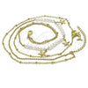 Gargantilla Elegante 04.213.0287.16 Oro Laminado, Diseño de Delfín y Estrella, con Marfil Perla, Pulido, Tono Dorado (02 MM Thickness, 16 Inches Length)