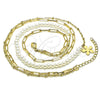 Gargantilla Elegante 04.213.0290.16 Oro Laminado, Diseño de Flor y Paperclip, con Marfil Perla, Pulido, Tono Dorado (03 MM Thickness, 16 Inches Length)