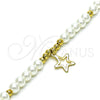 Pulsera Elegante 03.405.0018.07 Oro Laminado, Diseño de Estrella y Bola, con Marfil Perla, Pulido, Tono Dorado (06 MM Thickness, 7 Inches Length)