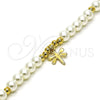 Pulsera Elegante 03.405.0019.07 Oro Laminado, Diseño de Libélula y Bola, con Marfil Perla, Pulido, Tono Dorado (06 MM Thickness, 7 Inches Length)