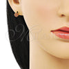 Arete Dormilona 02.213.0358.1 Oro Laminado, con Granate Zirconia Cubica, Pulido, Tono Dorado