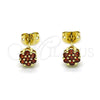 Arete Dormilona 02.213.0358.1 Oro Laminado, con Granate Zirconia Cubica, Pulido, Tono Dorado