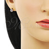 Arete Dormilona 02.213.0358.5 Oro Laminado, con Amatista Zirconia Cubica, Pulido, Tono Dorado