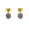 Arete Dormilona 02.213.0358.5 Oro Laminado, con Amatista Zirconia Cubica, Pulido, Tono Dorado