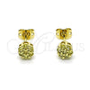 Arete Dormilona 02.213.0358.6 Oro Laminado, con Zirconia Cubica Amarillo Claro, Pulido, Tono Dorado