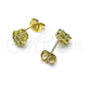 Arete Dormilona 02.213.0358.6 Oro Laminado, con Zirconia Cubica Amarillo Claro, Pulido, Tono Dorado