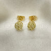 Arete Dormilona 02.213.0358.6 Oro Laminado, con Zirconia Cubica Amarillo Claro, Pulido, Tono Dorado