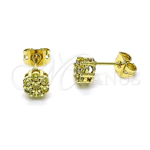 Arete Dormilona 02.213.0358.6 Oro Laminado, con Zirconia Cubica Amarillo Claro, Pulido, Tono Dorado