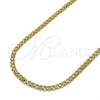 Gargantilla Basica 04.213.0262.20 Oro Laminado, Diseño de Bismarco, Pulido, Tono Dorado (Grosor 03 MM, 20 Pulgadas de Largo)