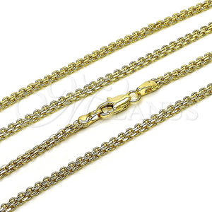 Gargantilla Basica 04.213.0262.20 Oro Laminado, Diseño de Bismarco, Pulido, Tono Dorado (Grosor 03 MM, 20 Pulgadas de Largo)