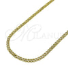 Gargantilla Basica 04.213.0262.24 Oro Laminado, Diseño de Bismarco, Pulido, Tono Dorado (03 MM Thickness, 24 Inches Length)