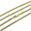 Gargantilla Basica 04.213.0262.24 Oro Laminado, Diseño de Bismarco, Pulido, Tono Dorado (03 MM Thickness, 24 Inches Length)