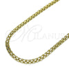 Gargantilla Basica 04.213.0263.24 Oro Laminado, Diseño de Bismarco, Pulido, Tono Dorado (Grosor 04 MM, 24 Pulgadas de Largo)
