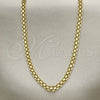 Gargantilla Basica 04.213.0263.24 Oro Laminado, Diseño de Bismarco, Pulido, Tono Dorado (Grosor 04 MM, 24 Pulgadas de Largo)