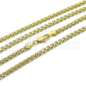 Gargantilla Basica 04.213.0263.24 Oro Laminado, Diseño de Bismarco, Pulido, Tono Dorado (04 MM Thickness, 24 Inches Length)