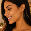 Arete Dormilona 02.342.0252 Oro Laminado, Diseño de Cruz, con Blanca Micro Pave, Pulido, Tono Dorado