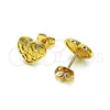 Arete Dormilona 02.342.0261 Oro Laminado, Diseño de Corazón, Pulido, Tono Dorado