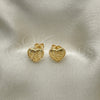 Arete Dormilona 02.342.0261 Oro Laminado, Diseño de Corazón, Pulido, Tono Dorado