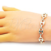Pulsera Elegante 04.372.0002.08 Oro Laminado, Diseño de Puff Mariner, Pulido, Tono Dorado (Thickness, 8 Inches Length)