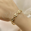 Pulsera Elegante 04.372.0002.08 Oro Laminado, Diseño de Puff Mariner, Pulido, Tono Dorado (Thickness, 8 Inches Length)