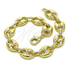 Pulsera Elegante 04.372.0002.08 Oro Laminado, Diseño de Puff Mariner, Pulido, Tono Dorado (Thickness, 8 Inches Length)