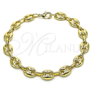 Tobillera Elegante 04.372.0002.10 Oro Laminado, Diseño de Puff Mariner, Pulido, Tono Dorado (Thickness, 10 Inches Length)