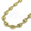 Gargantilla Elegante 04.372.0002.24 Oro Laminado, Diseño de Puff Mariner, Pulido, Tono Dorado (Grosor 10.2 MM, 24 Pulgadas de Largo)
