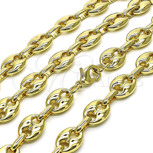 Gargantilla Elegante 04.372.0002.24 Oro Laminado, Diseño de Puff Mariner, Pulido, Tono Dorado (Thickness, 24 Inches Length)