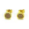 Arete Dormilona 02.344.0125.1 Oro Laminado, con Granate Micro Pave, Pulido, Tono Dorado