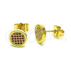 Arete Dormilona 02.344.0125.1 Oro Laminado, con Granate Micro Pave, Pulido, Tono Dorado