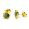 Arete Dormilona 02.344.0125.2 Oro Laminado, con Verde Micro Pave, Pulido, Tono Dorado