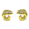 Arete Dormilona 02.156.0657 Oro Laminado, con Micro Pave Blanca, Pulido, Tono Dorado
