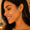 Arete Dormilona 02.156.0663 Oro Laminado, Diseño de Corazón, con Blanca Micro Pave, Pulido, Tono Dorado