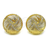 Arete Dormilona 02.156.0664 Oro Laminado, con Blanca Micro Pave, Pulido, Tono Dorado