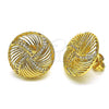 Arete Dormilona 02.156.0664 Oro Laminado, con Blanca Micro Pave, Pulido, Tono Dorado