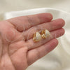 Argolla Huggie 02.195.0165.12 Oro Laminado, con Blanca Micro Pave, Pulido, Tono Dorado