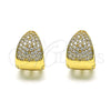 Argolla Huggie 02.195.0165.12 Oro Laminado, con Blanca Micro Pave, Pulido, Tono Dorado