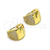 Argolla Huggie 02.195.0165.12 Oro Laminado, con Blanca Micro Pave, Pulido, Tono Dorado