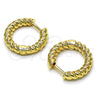 Argolla Huggie 02.195.0169.15 Oro Laminado, Diseño de Torcido, Pulido, Tono Dorado