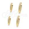 Argolla Huggie 02.195.0169.15 Oro Laminado, Diseño de Torcido, Pulido, Tono Dorado