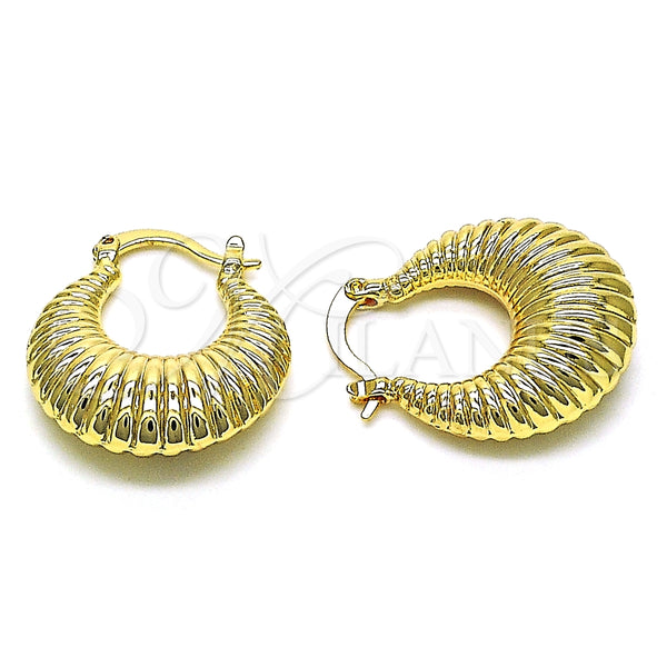 Argolla Pequeña 02.163.0181.20 Oro Laminado, Diseño de Hueco, Diamantado, Tono Dorado
