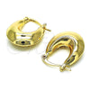 Argolla Pequeña 02.163.0189.20 Oro Laminado, Diseño de Hueco, Pulido, Tono Dorado