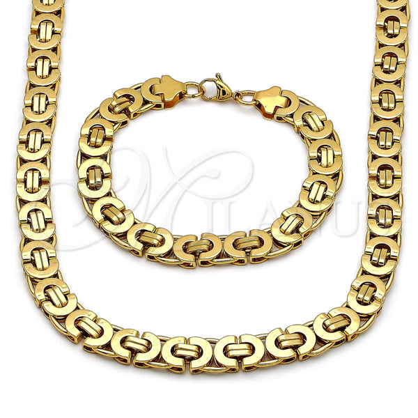 Collar y Pulsera 06.363.0035.2.22 Acero Inoxidable, Pulido, Tono Dorado