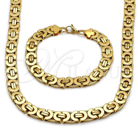 Collar y Pulsera 06.363.0035.2.22 Acero Inoxidable, Pulido, Tono Dorado