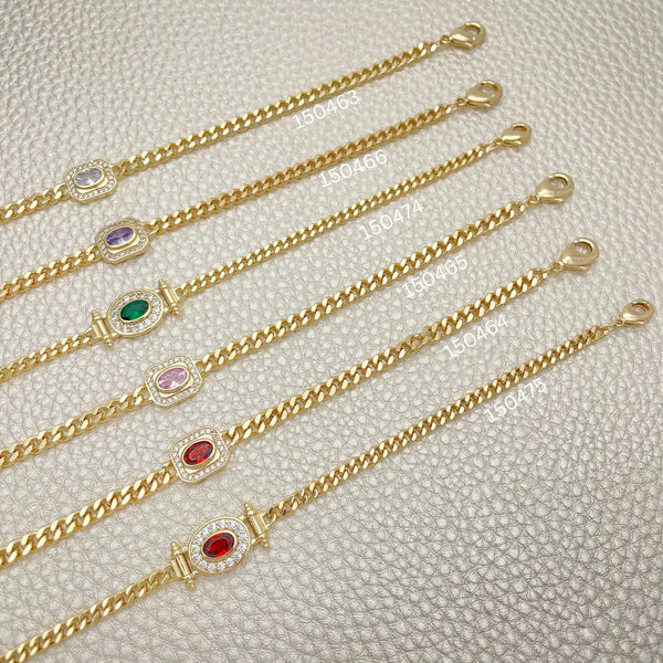 Kit Surtido de 20 Pulseras con Marco de Zirconia de Oro Laminado al por mayor — SKU 152400